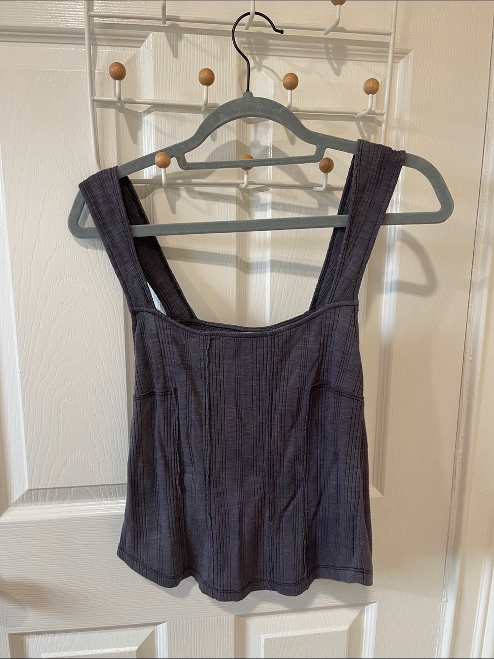 Pilcro Sleeveless Ribbed Tank Top in Charcoal